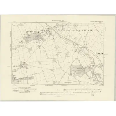 1905 Map of Norfolk XXXIX.SE, 1907 Print