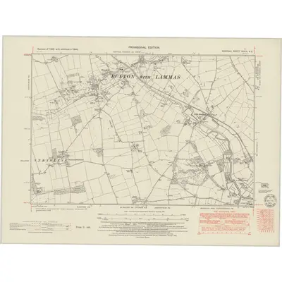 1946 Map of Norfolk XXXIX.SE, 1951 Print