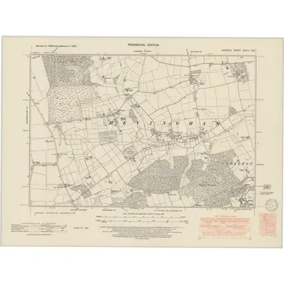 1949 Map of Norfolk XXXIX.SW, 1950 Print