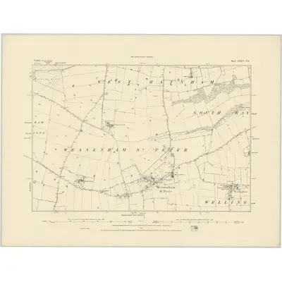 1884 Map of Norfolk XXXV.NE, 1885 Print