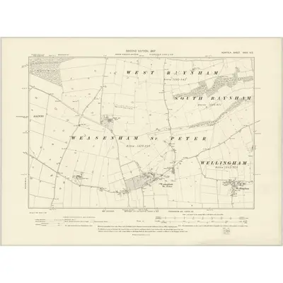 1904 Map of Norfolk XXXV.NE, 1907 Print