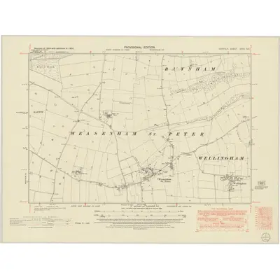 1950 Map of Norfolk XXXV.NE, 1952 Print