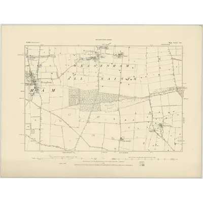 1884 Map of Norfolk XXXV.SE, 1885 Print