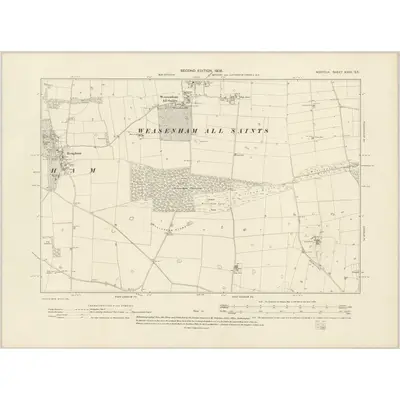 1904 Map of Norfolk XXXV.SE, 1906 Print