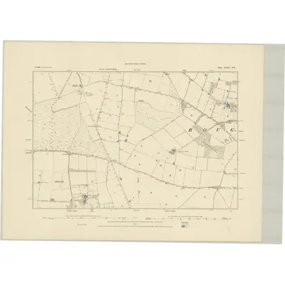 1884 Map of Norfolk XXXV.SW, 1885 Print