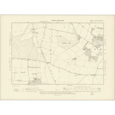1904 Map of Norfolk XXXV.SW, 1906 Print