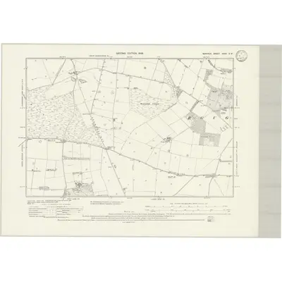 1904 Map of Norfolk XXXV.SW, 1933 Print