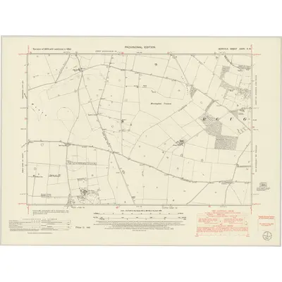 1950 Map of Norfolk XXXV.SW, 1952 Print