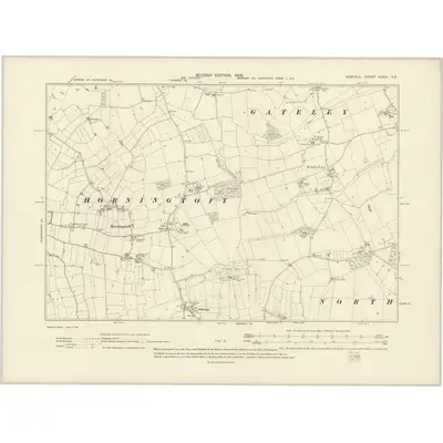 1904 Map of Norfolk XXXVI.NE, 1906 Print
