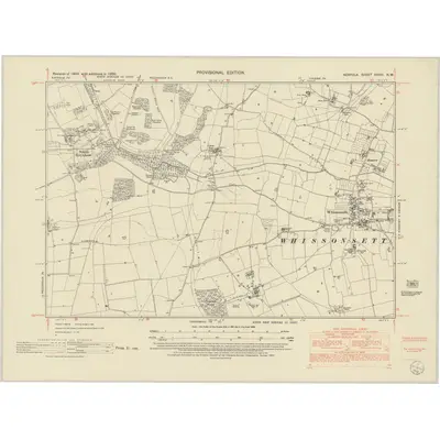 1950 Map of Norfolk XXXVI.NW, 1952 Print