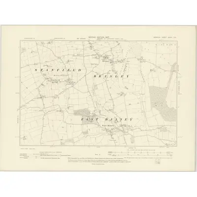 1904 Map of Norfolk XXXVI.SE, 1907 Print