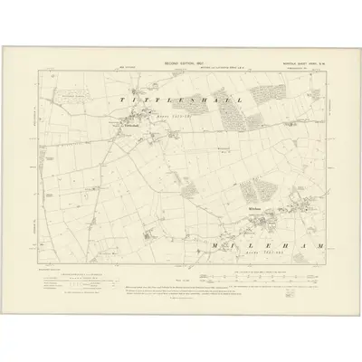 1904 Map of Norfolk XXXVI.SW, 1907 Print