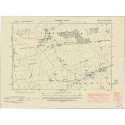 1950 Map of Norfolk XXXVI.SW, 1952 Print
