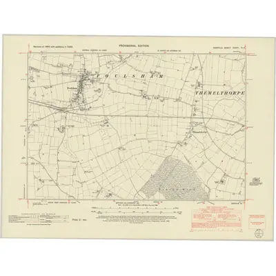 1950 Map of Norfolk XXXVII.NE, 1952 Print