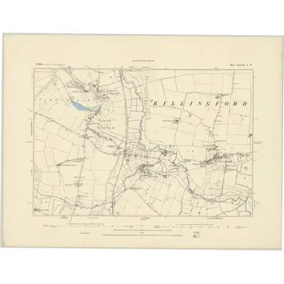 1881 Map of Norfolk XXXVII.SW, 1884 Print