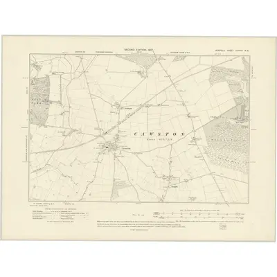 1904 Map of Norfolk XXXVIII.NE, 1907 Print