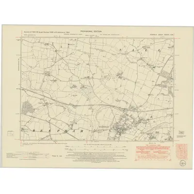 1950 Map of Norfolk XXXVIII.NW, 1952 Print
