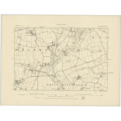 1881 Map of Norfolk XXXVIII.SW, 1885 Print
