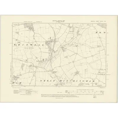 1905 Map of Norfolk XXXVIII.SW, 1907 Print