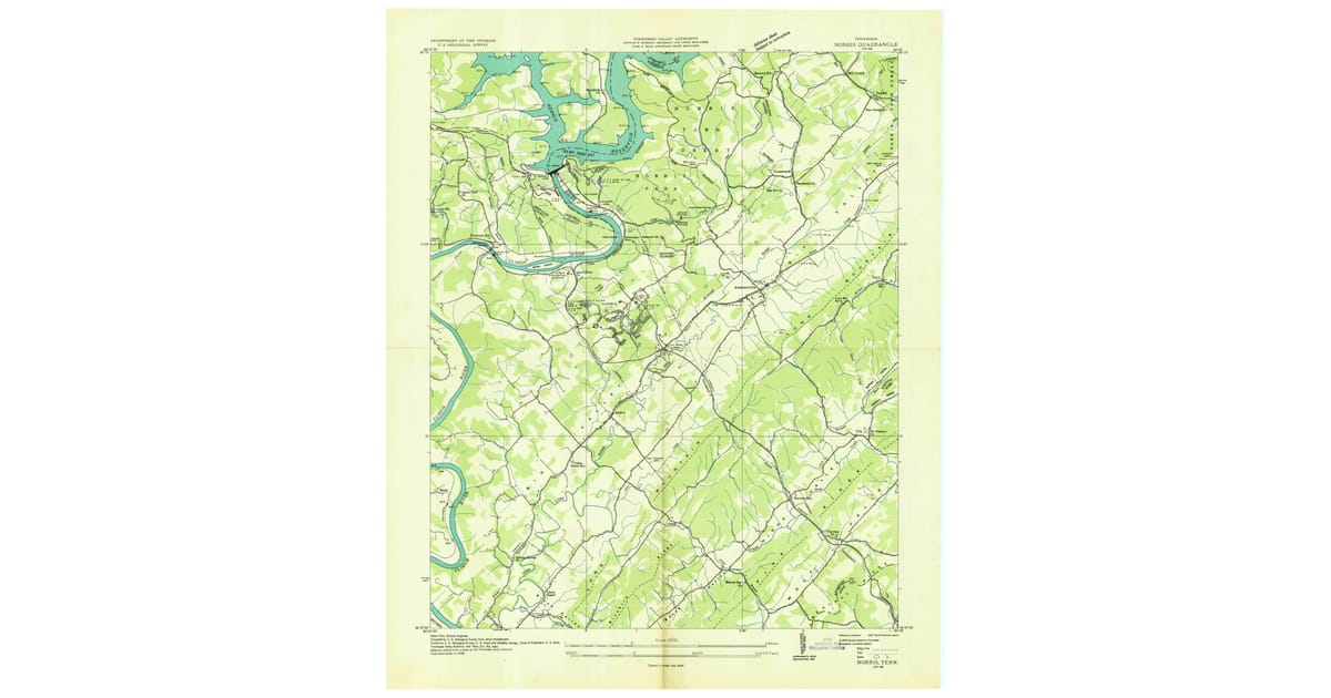 1936 Map of Norris, TN — High-Res | Pastmaps