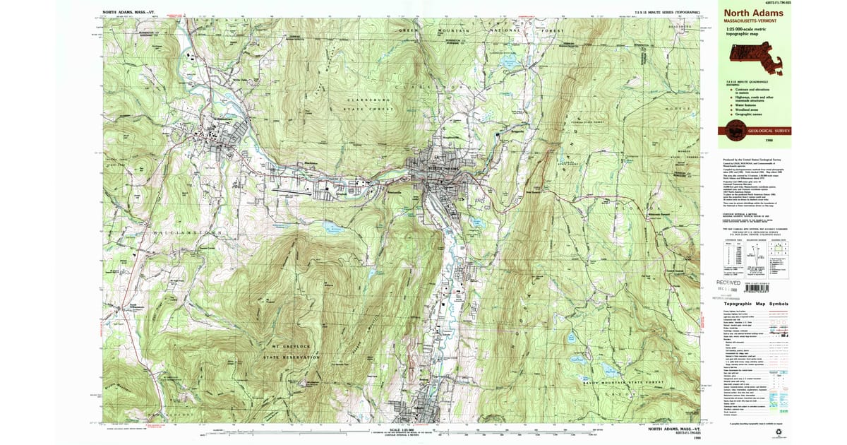 1988 Map of North Adams, MA — High-Res | Pastmaps