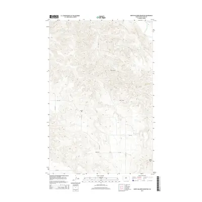 2014 Map of North Killdeer Mountain, 2014 Print
