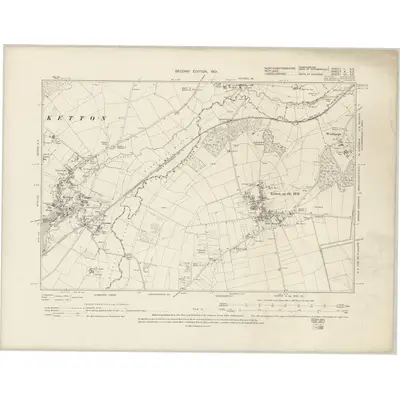 1899 Map of Northamptonshire I.SE, 1901 Print