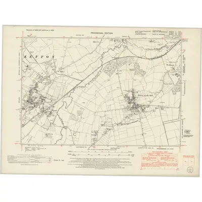 1950 Map of Northamptonshire I.SE, 1952 Print