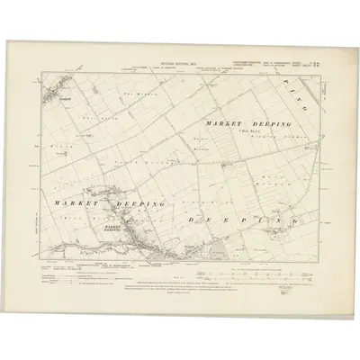 1899 Map of Northamptonshire IA.SW, 1901 Print