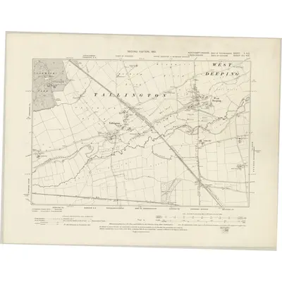 1899 Map of Northamptonshire II.NE, 1901 Print