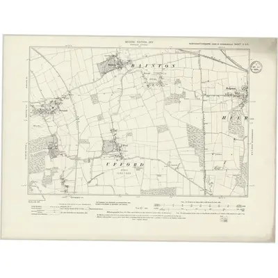 1899 Map of Northamptonshire II.SE, 1934 Print