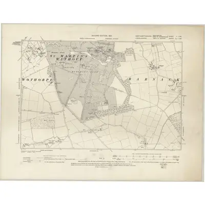 1899 Map of Northamptonshire II.SW, 1901 Print