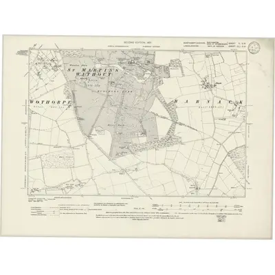 1899 Map of Northamptonshire II.SW, 1933 Print