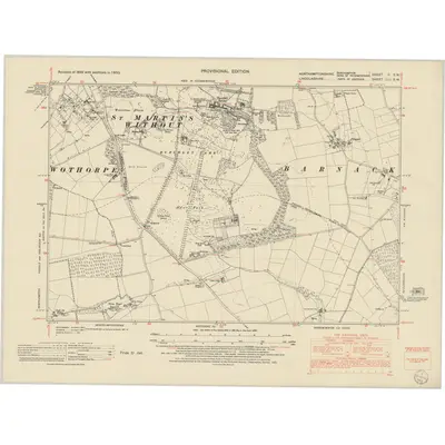 1950 Map of Northamptonshire II.SW, 1952 Print