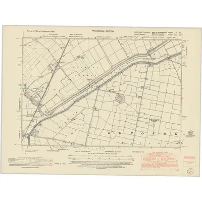 1950 Map of Northamptonshire III.NE, 1952 Print