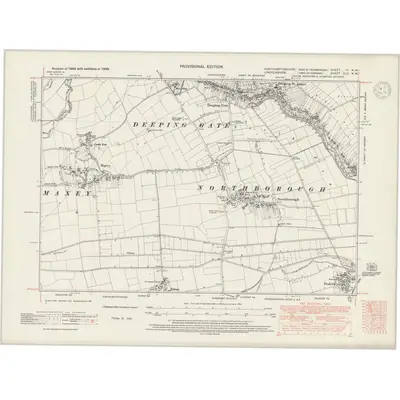 1938 Map of Northamptonshire III.NW, 1947 Print