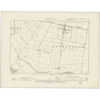 1899 Map of Northamptonshire III.SE, 1901 Print