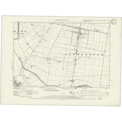 1899 Map of Northamptonshire III.SE, 1933 Print