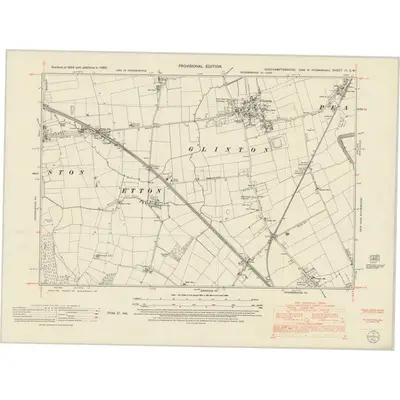 1950 Map of Northamptonshire III.SW, 1952 Print