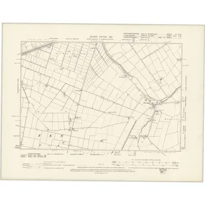 1899 Map of Northamptonshire IV.NW, 1901 Print