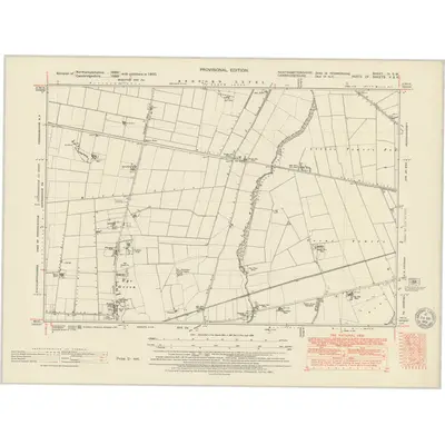 1950 Map of Northamptonshire IV.SW, 1951 Print
