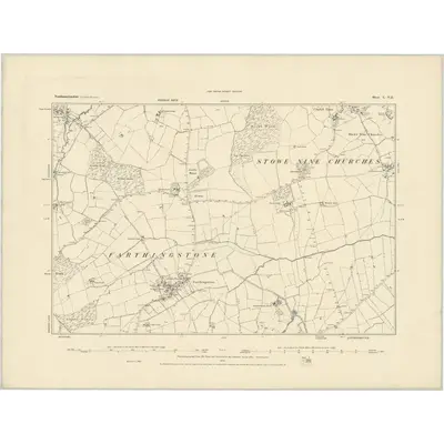 1883 Map of Northamptonshire L.NE, 1884 Print