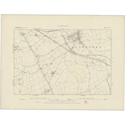 1883 Map of Northamptonshire LI.NW, 1884 Print