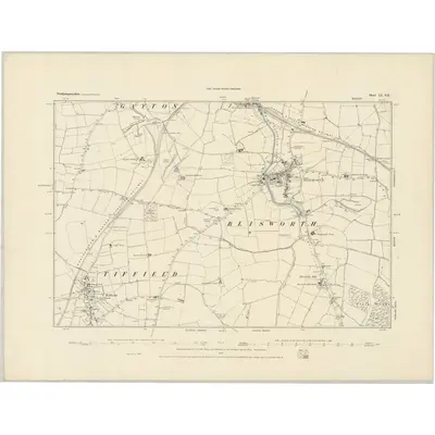 1883 Map of Northamptonshire LI.SE, 1884 Print