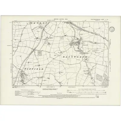 1899 Map of Northamptonshire LI.SE, 1935 Print