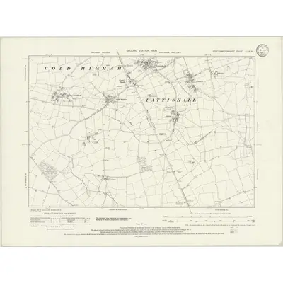 1899 Map of Northamptonshire LI.SW, 1933 Print