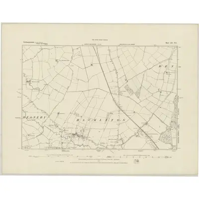 1882 Map of Northamptonshire LII.NE, 1884 Print