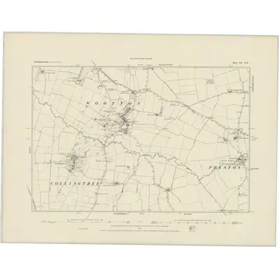 1883 Map of Northamptonshire LII.NW, 1884 Print