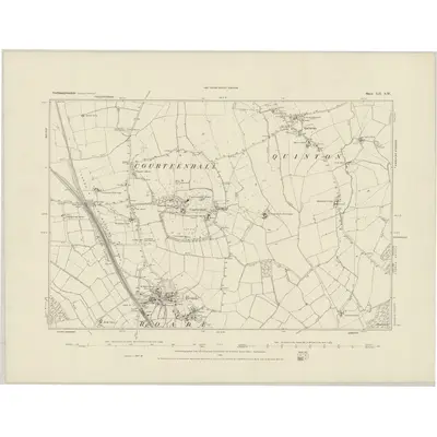 1882 Map of Northamptonshire LII.SW, 1884 Print