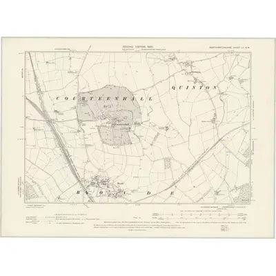 1899 Map of Northamptonshire LII.SW, 1900 Print